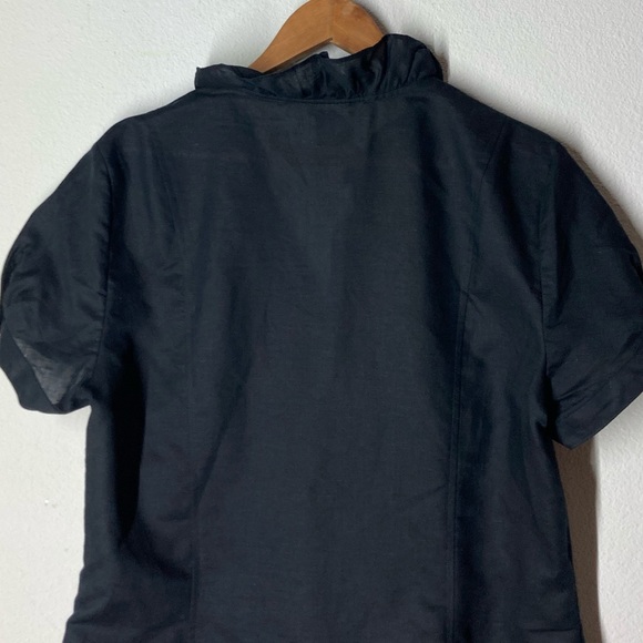 Ann Taylor linen blouse ruffle button down blouse size 14 NWT - Picture 7 of 10